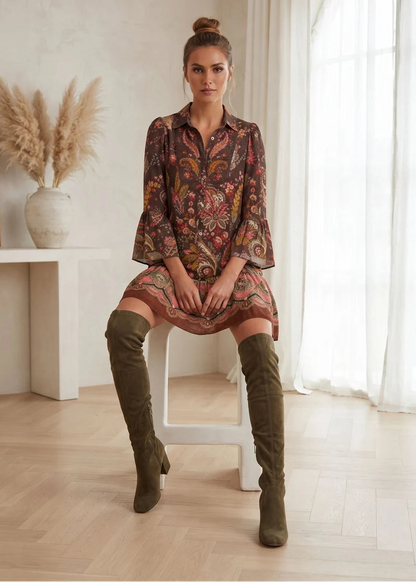 Vestido corto estampado Fawn