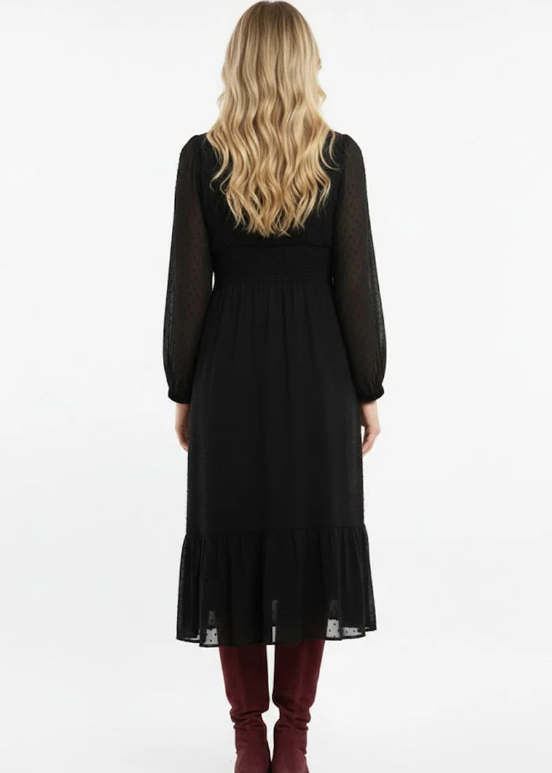 Vestido largo bordado Ally