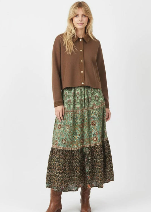 Falda maxi estampada