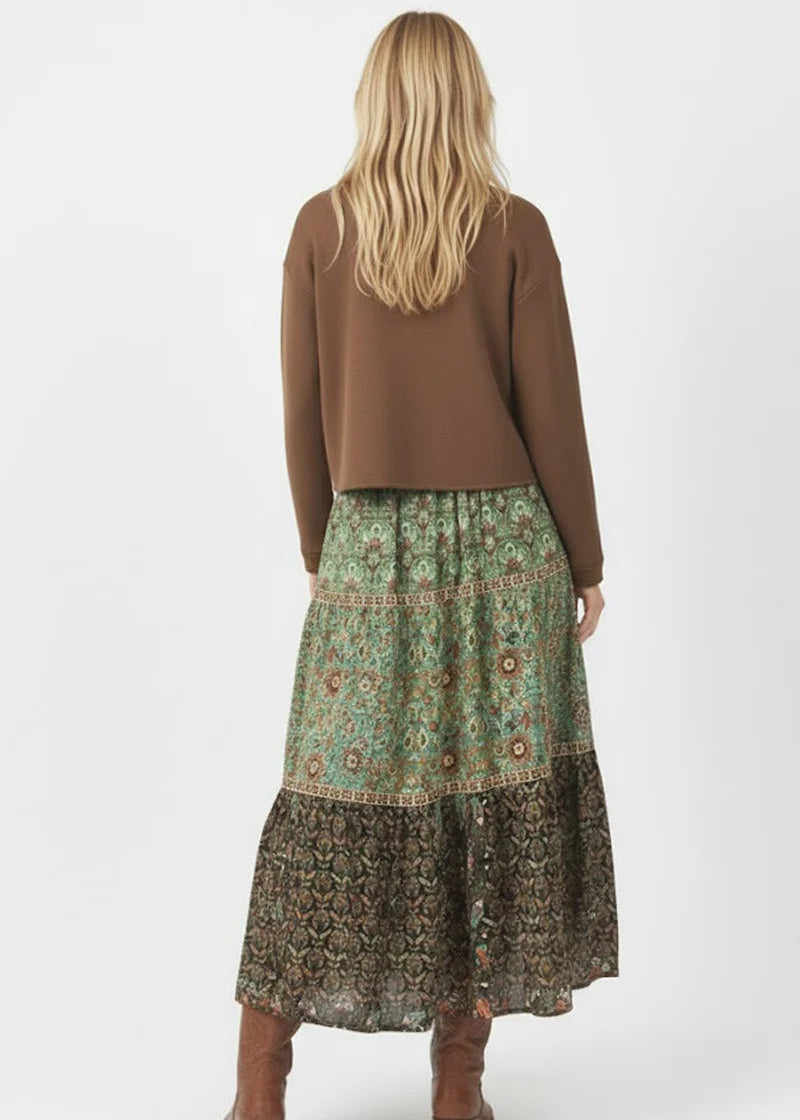 Falda maxi estampada