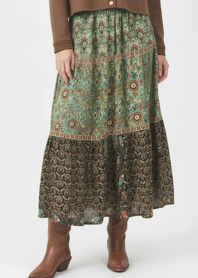 Falda maxi estampada