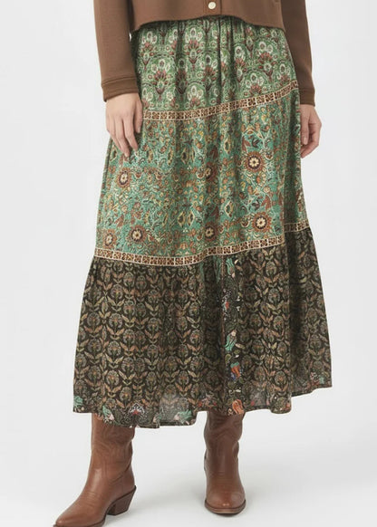 Falda maxi estampada