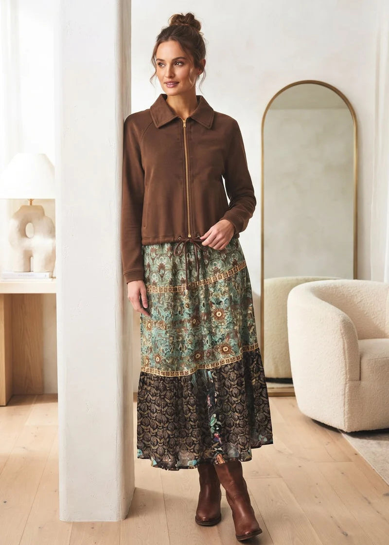Falda maxi estampada