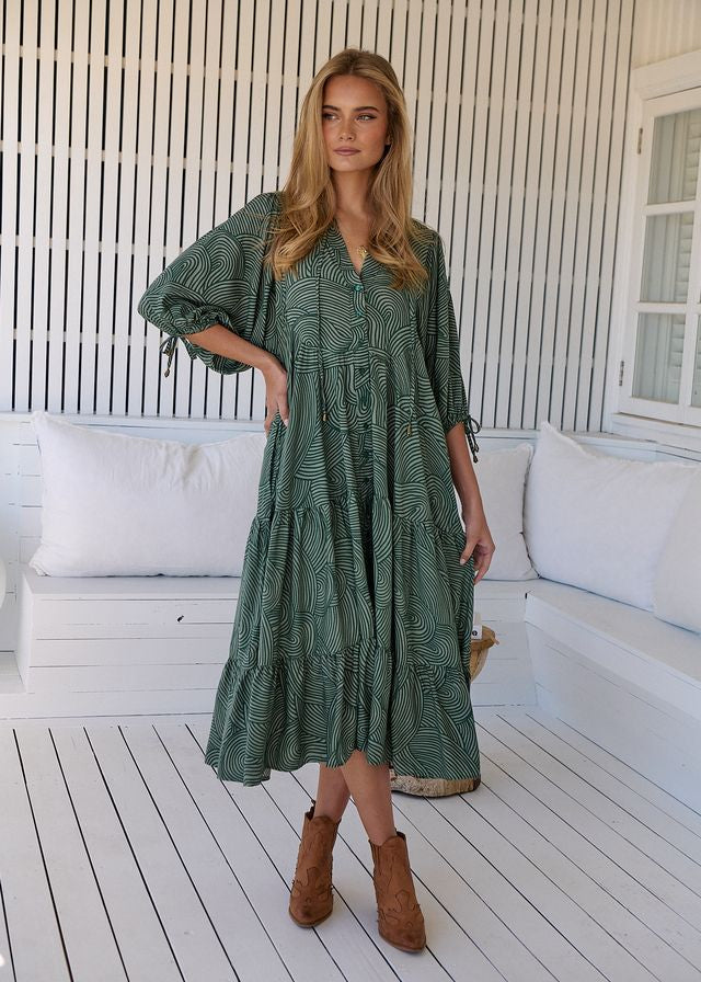 Vestido largo estampado