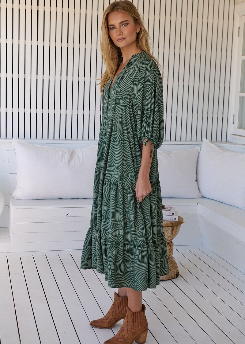 Vestido largo estampado