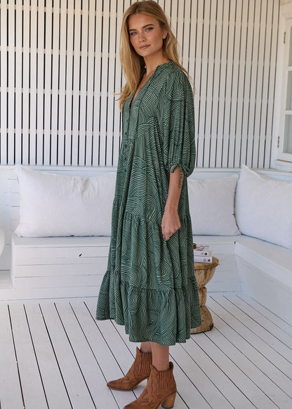 Vestido largo estampado