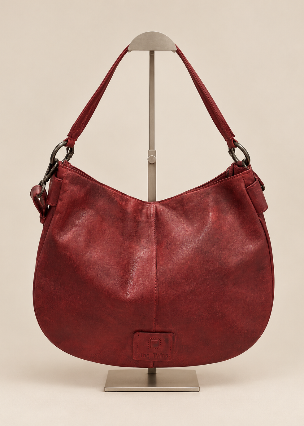 Bolso grande piel cereza