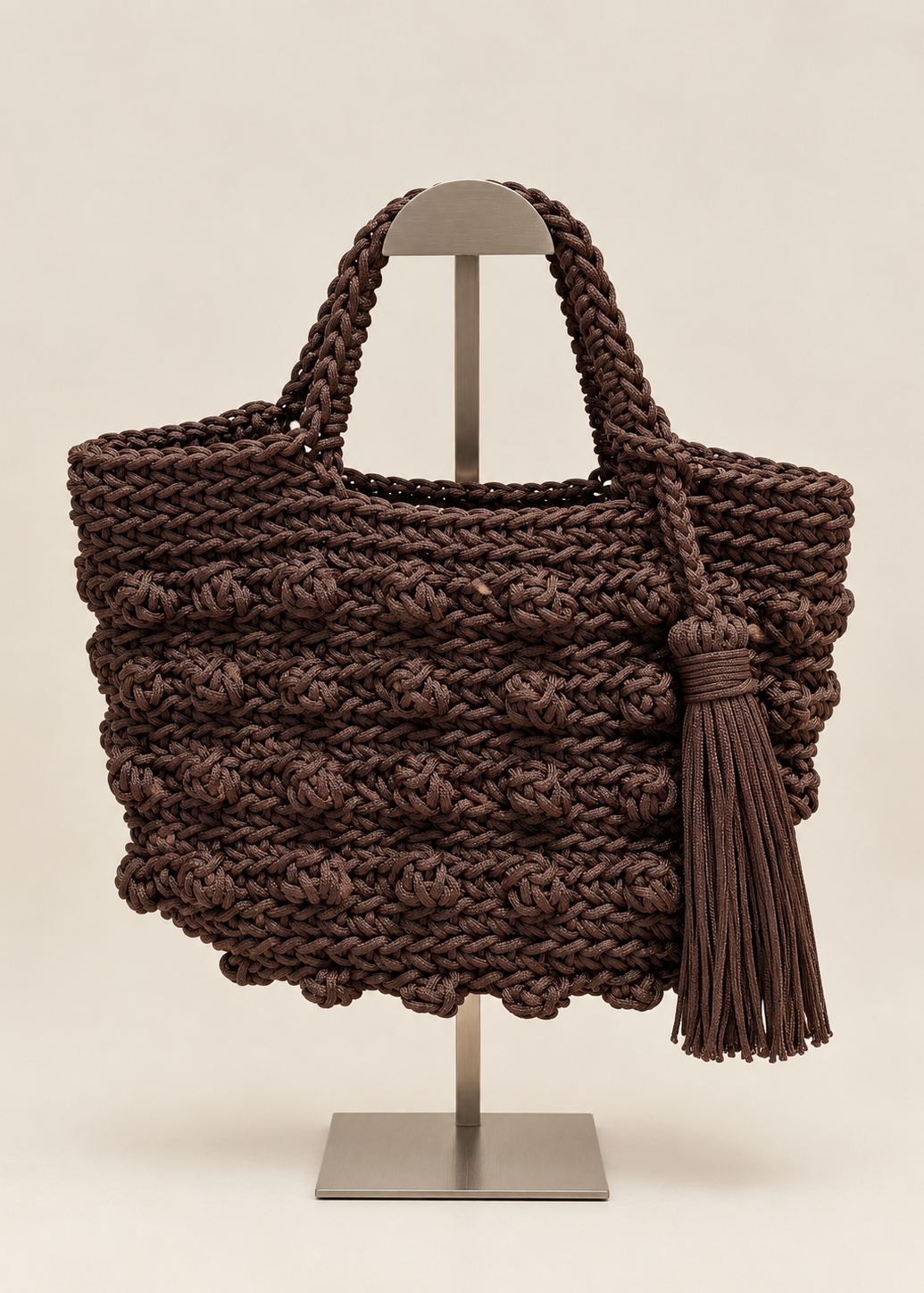 Bolso de cuerda en macrame