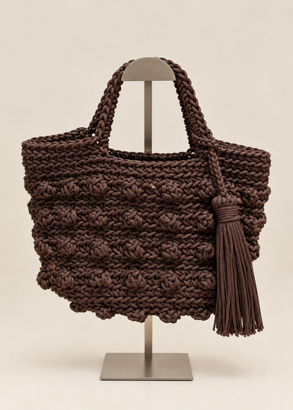 Bolso de cuerda en macrame