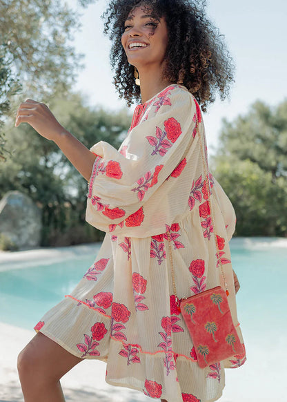 Crossbody palms coral