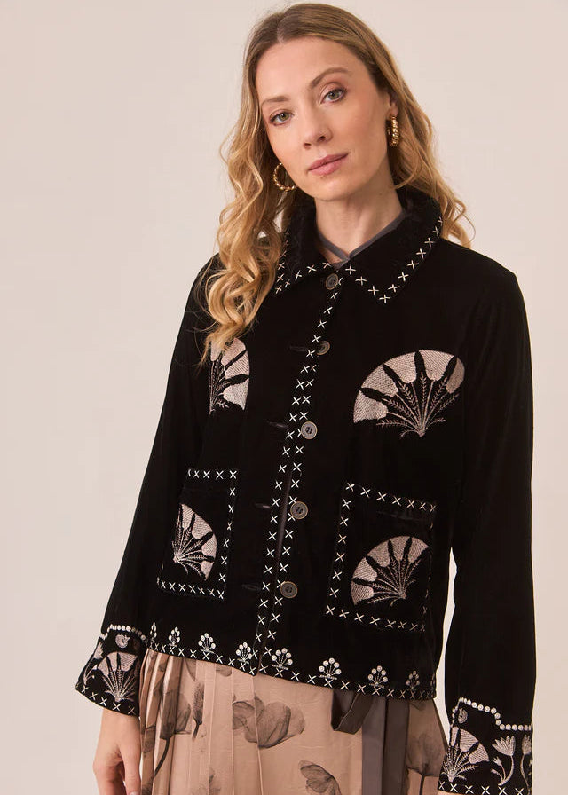 Chaqueta terciopelo bordada