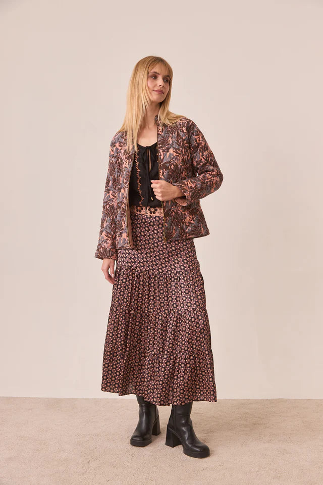 Falda retro de flores