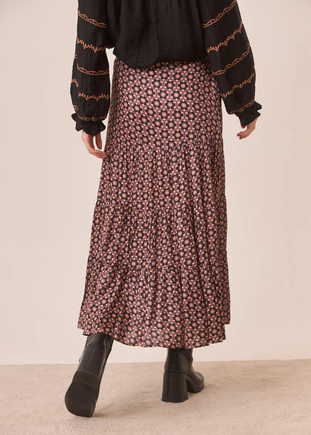 Falda retro de flores