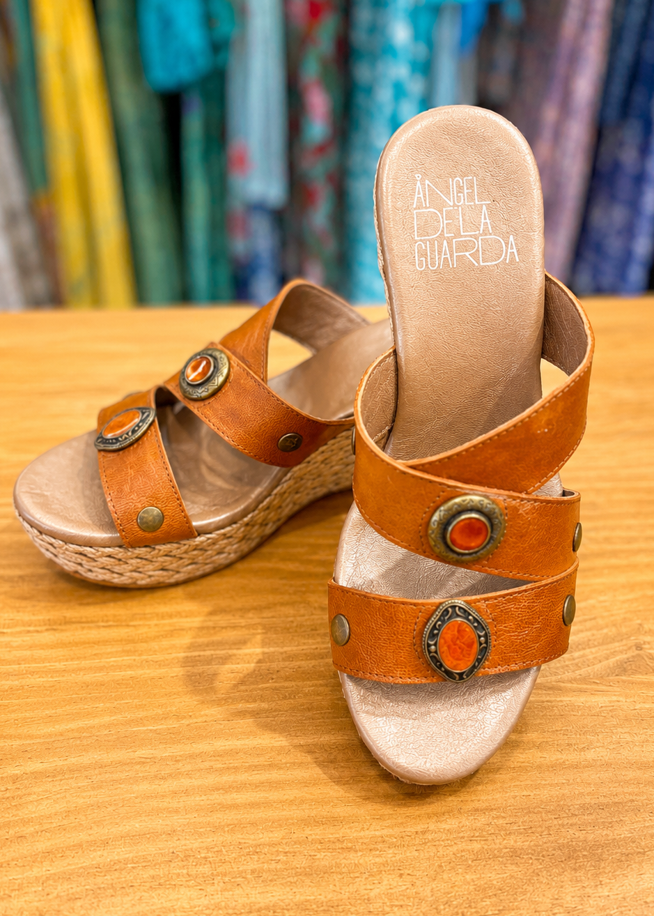 Sandalias piel camel