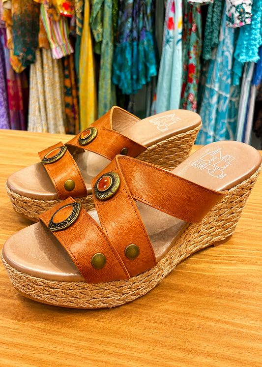 Sandalias piel camel