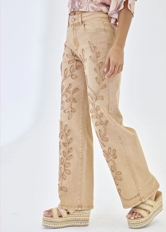 Jeans filigrana camel