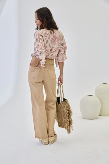 Jeans filigrana camel