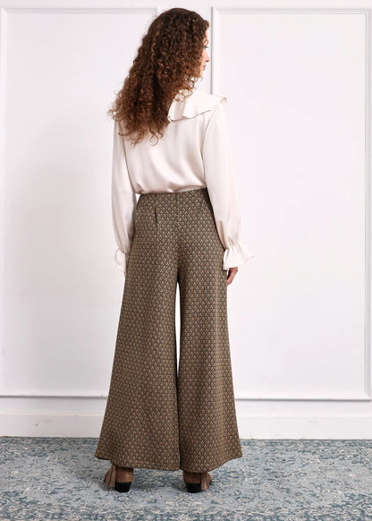 Pantalón bicolor camel