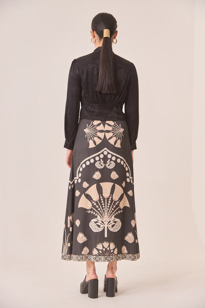 Falda bicolor estampado floral