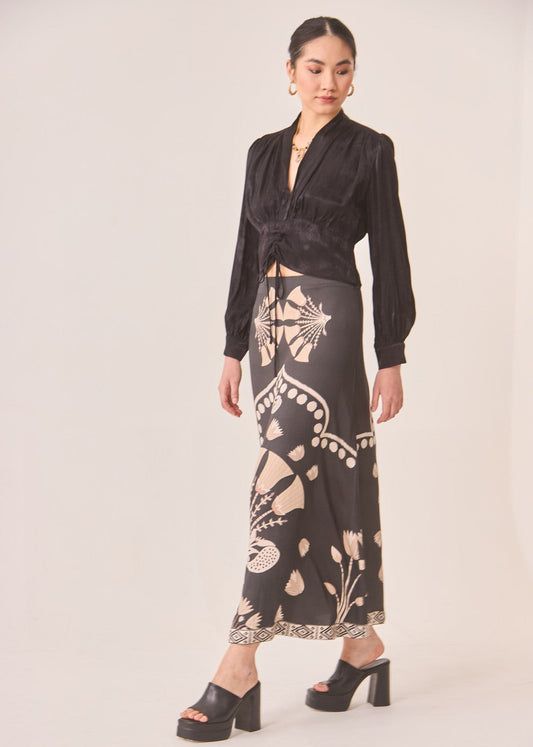 Falda bicolor estampado floral