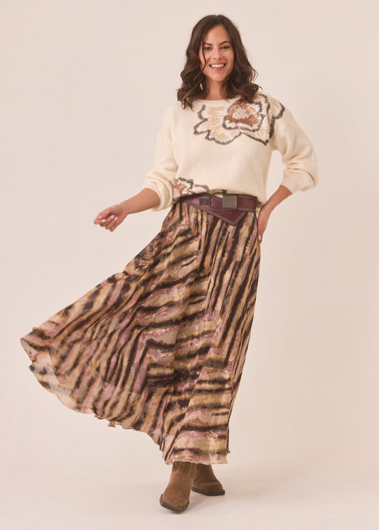 Falda asimétrica animal print