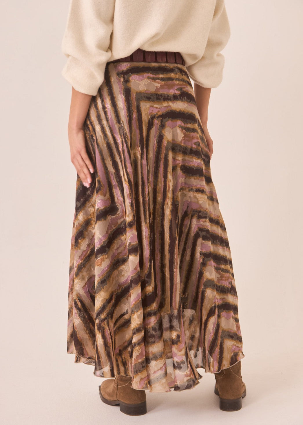 Falda asimétrica animal print
