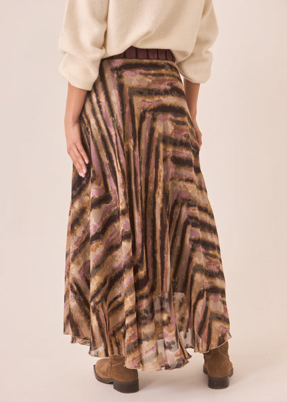 Falda asimétrica animal print