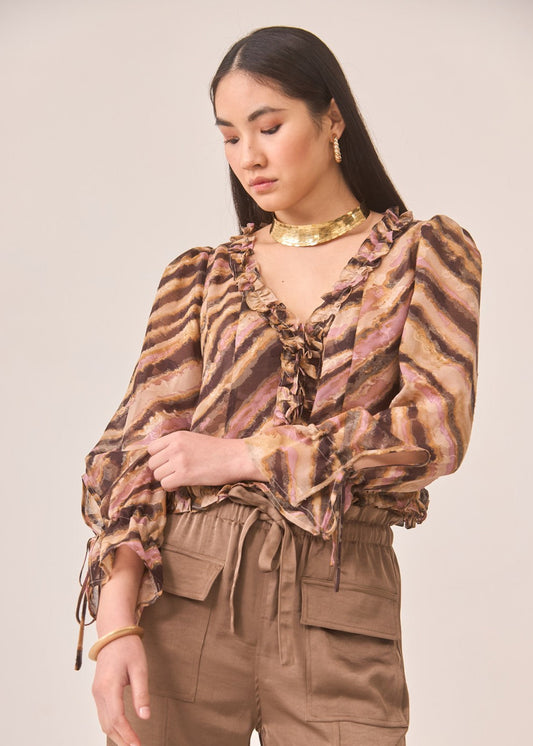 Blusa volante animal print