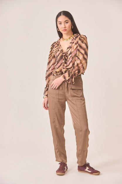 Blusa volante animal print