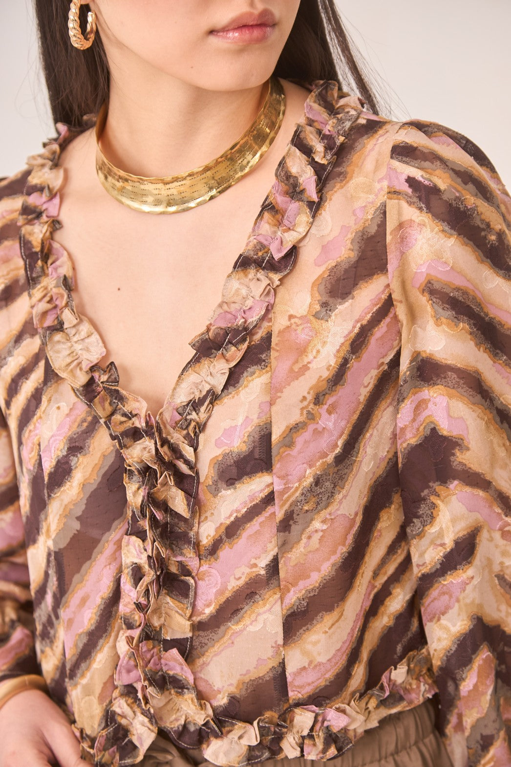 Blusa volante animal print