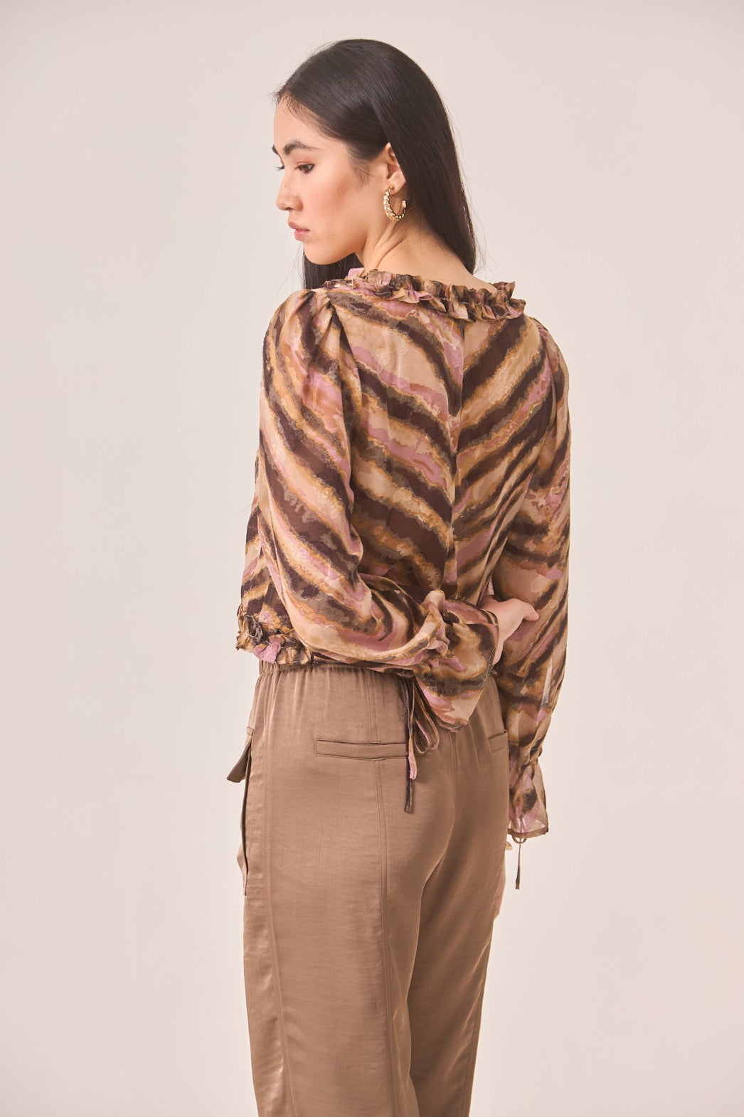 Blusa volante animal print