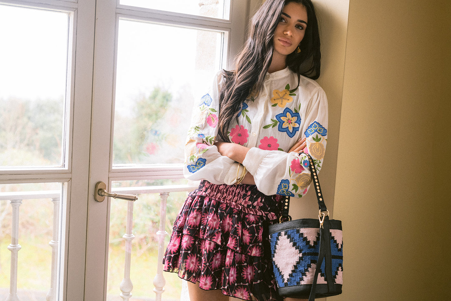 Blusa bordada Dalia Pink
