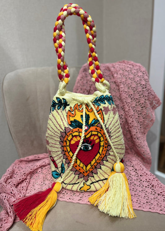 Bolso wayuu corazón