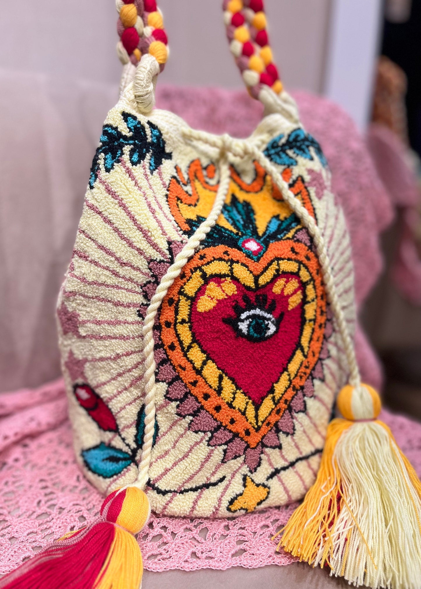 Bolso wayuu corazón