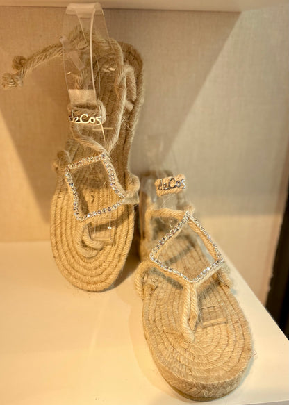 Sandalia plana de Yute Tiffany