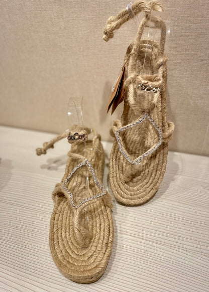 Sandalia plana de Yute Tiffany