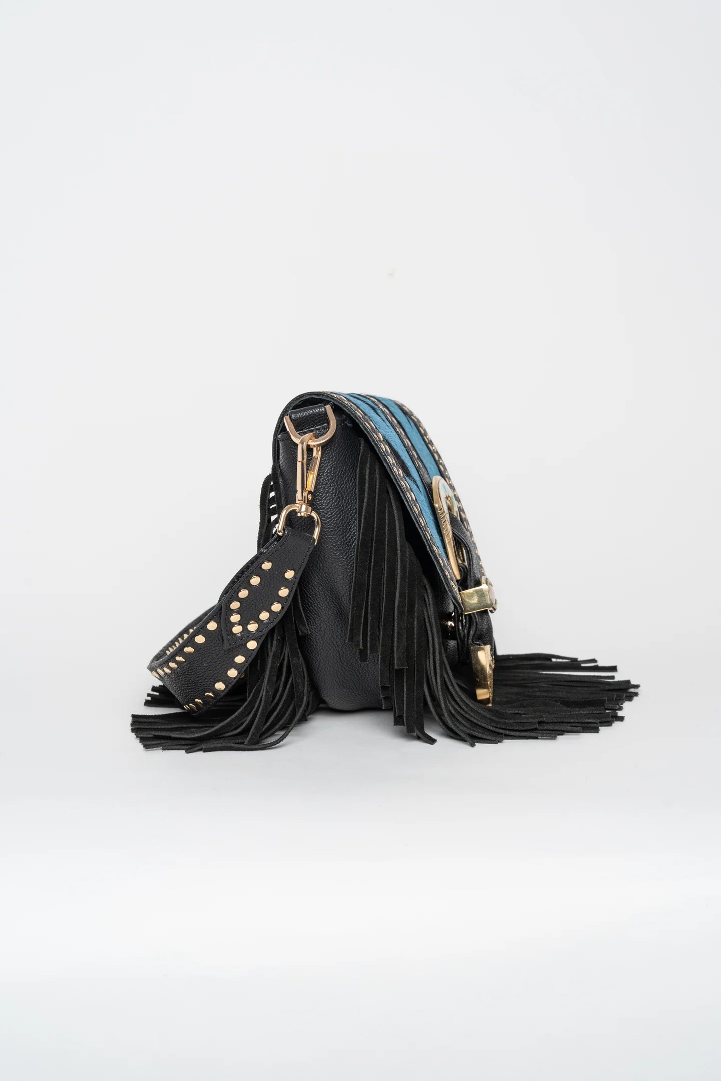 Bolso bandolera piel Amal azul