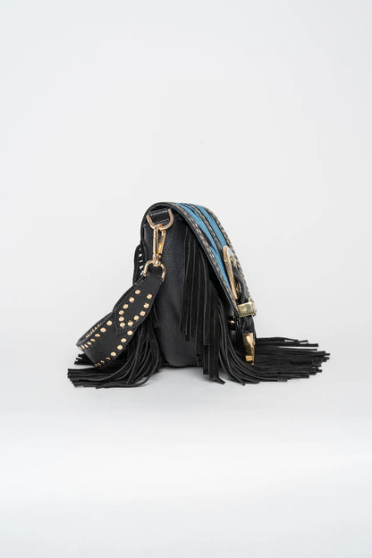Bolso bandolera piel Amal azul