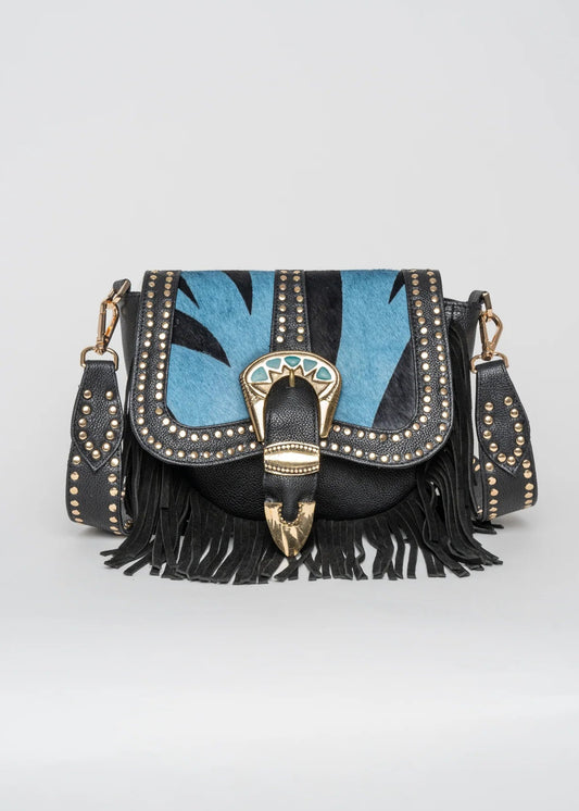 Bolso bandolera piel Amal azul