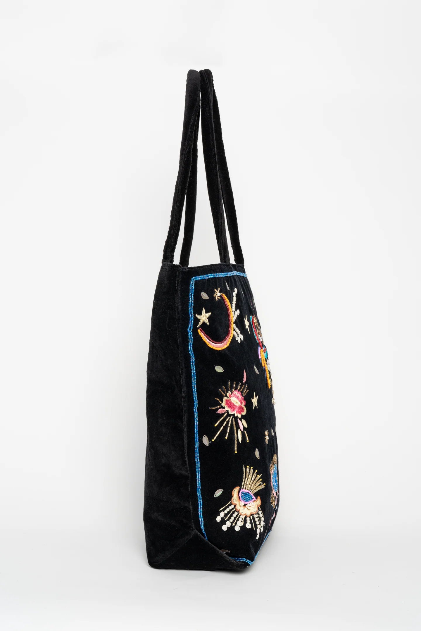 Bolso terciopelo shopper bordado