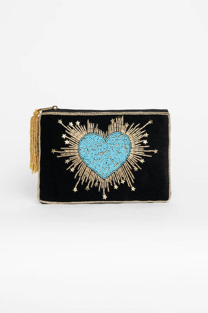 Clutch Stelar en terciopelo y bordado
