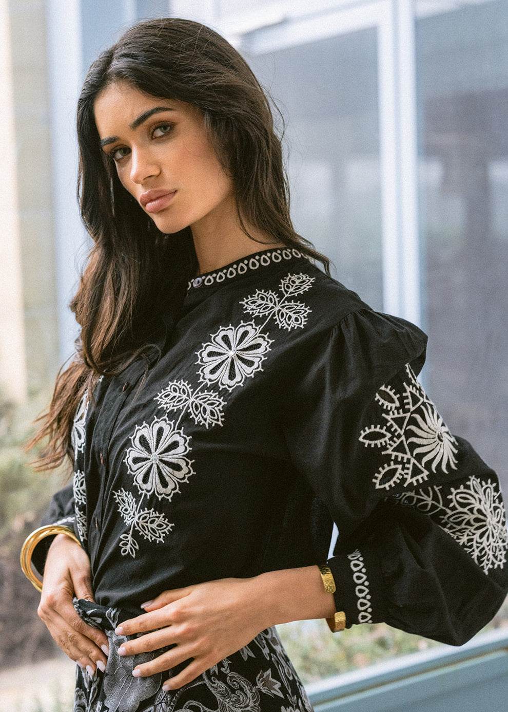 Blusa Verona negra y blanco