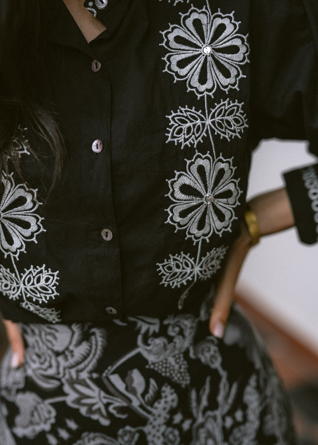 Blusa Verona negra y blanco