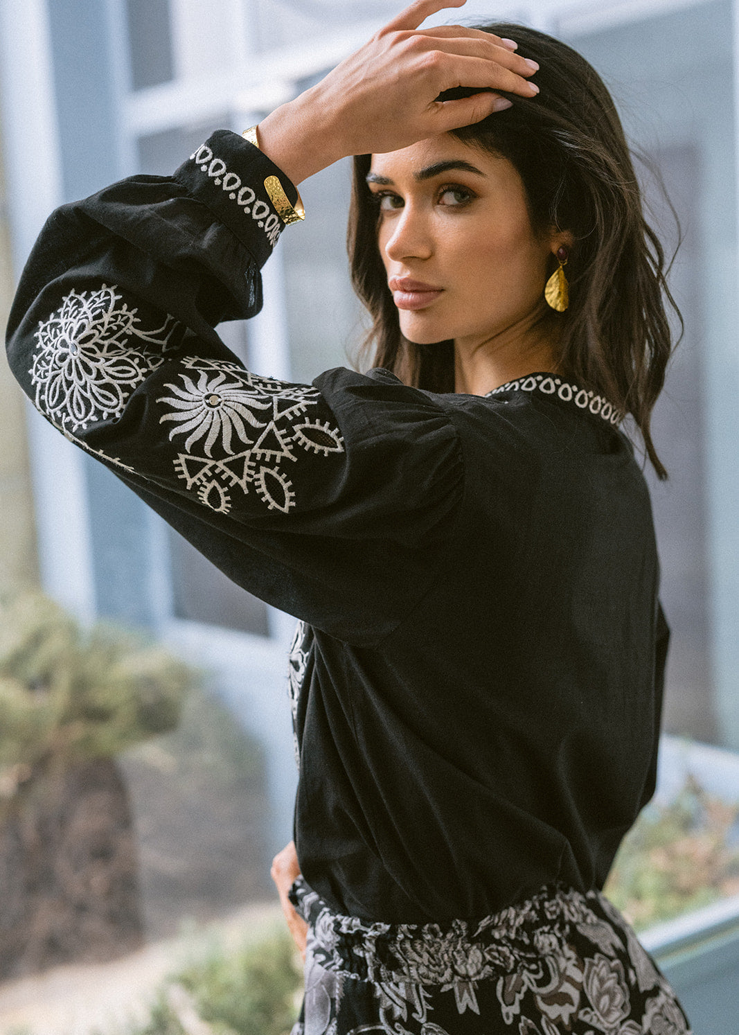 Blusa Verona negra y blanco