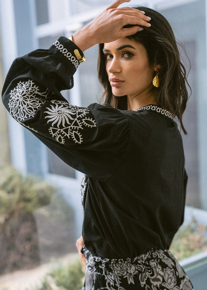 Blusa Verona negra y blanco