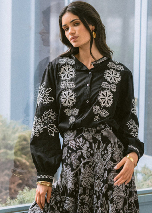 Blusa Verona negra y blanco