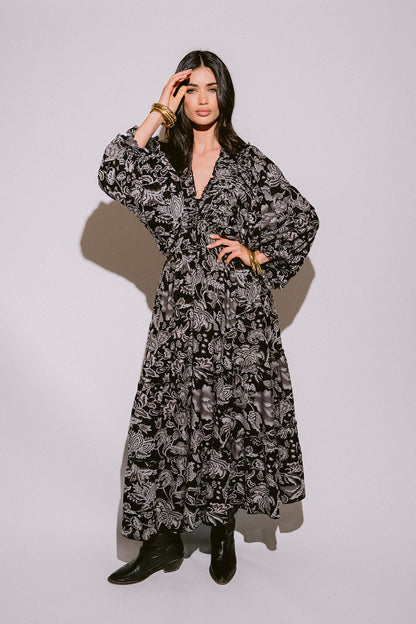 Verona black & white vestido largo