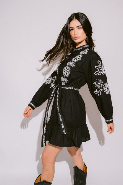 Verona black & white vestido corto