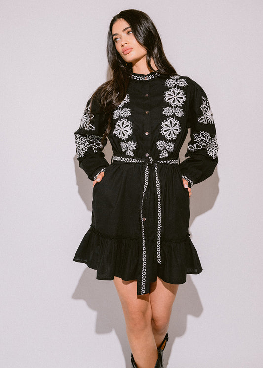 Verona black & white vestido corto