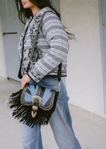 Bolso bandolera piel Amal azul